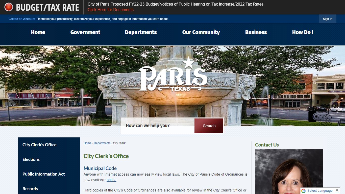 City Clerk's Office | Paris - Paris, Texas